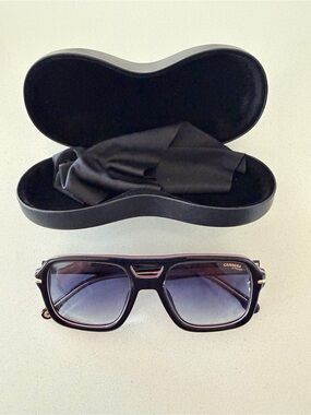 Carrera Black Sunglasses with Blue Gradient Lenses